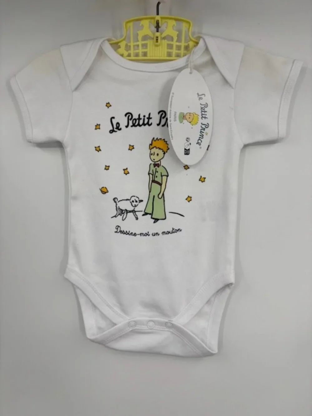 New Le Petit Prince Paris One Piece Outfit and Bib Size 6M White Romper